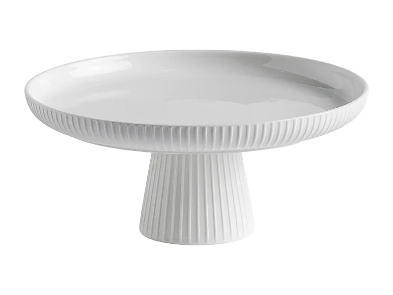Plateau Sur Pied Linioso Blanc Moyen 11.5 x 26