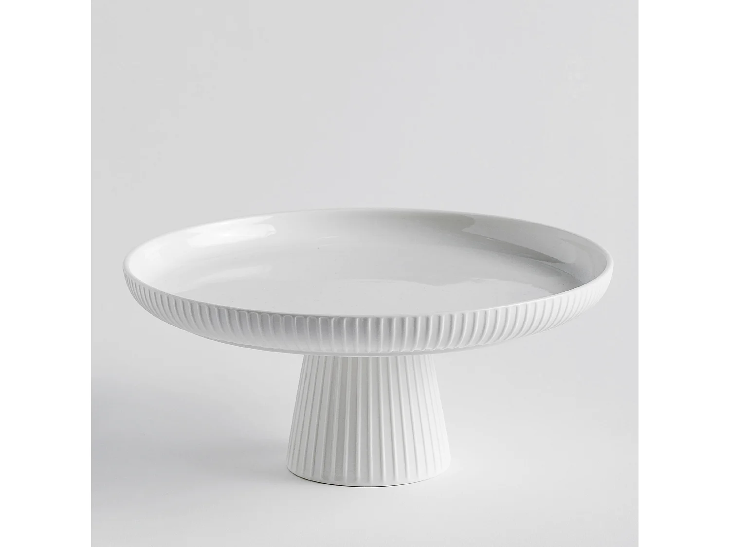 Plateau Sur Pied Linioso Blanc Moyen 11.5 x 26