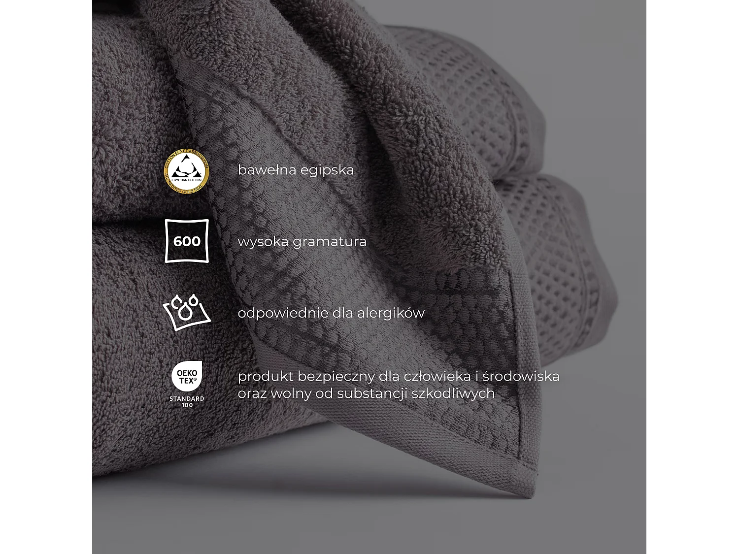 Serviette en coton égyptien Destello brun foncé 70 x 130