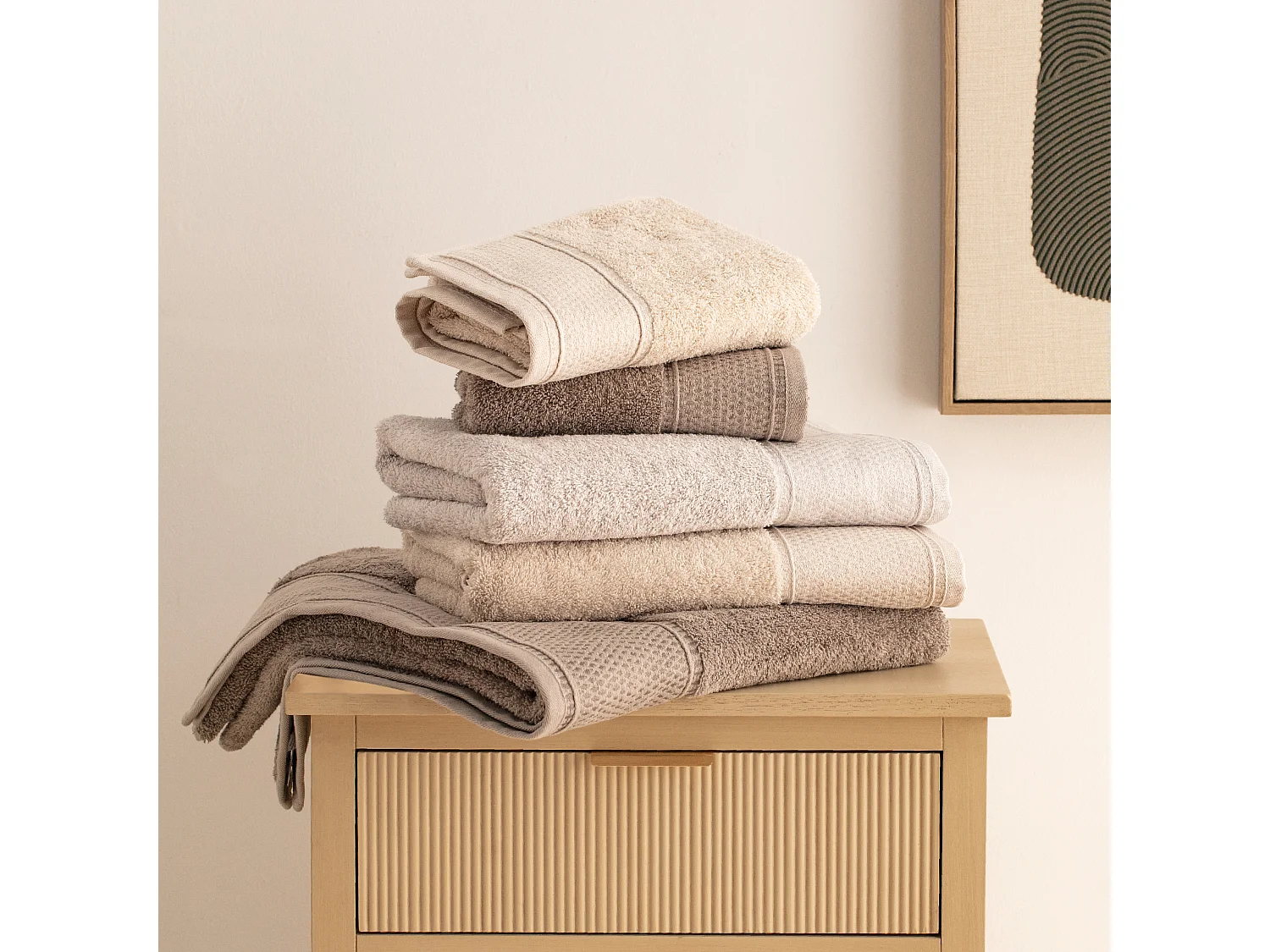 Serviette en coton égyptien Destello brun foncé 70 x 130