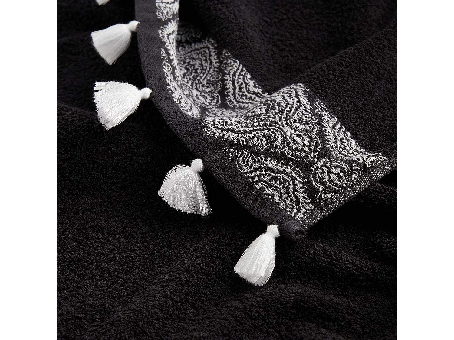 Serviette De Bain Beska Noir Moyen 70x130