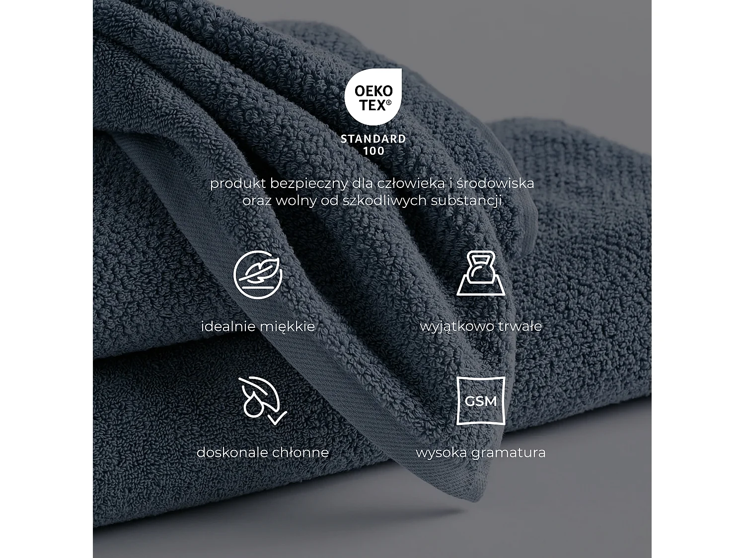 Serviette De Bain Strippo Bleu Foncé 100 x 140