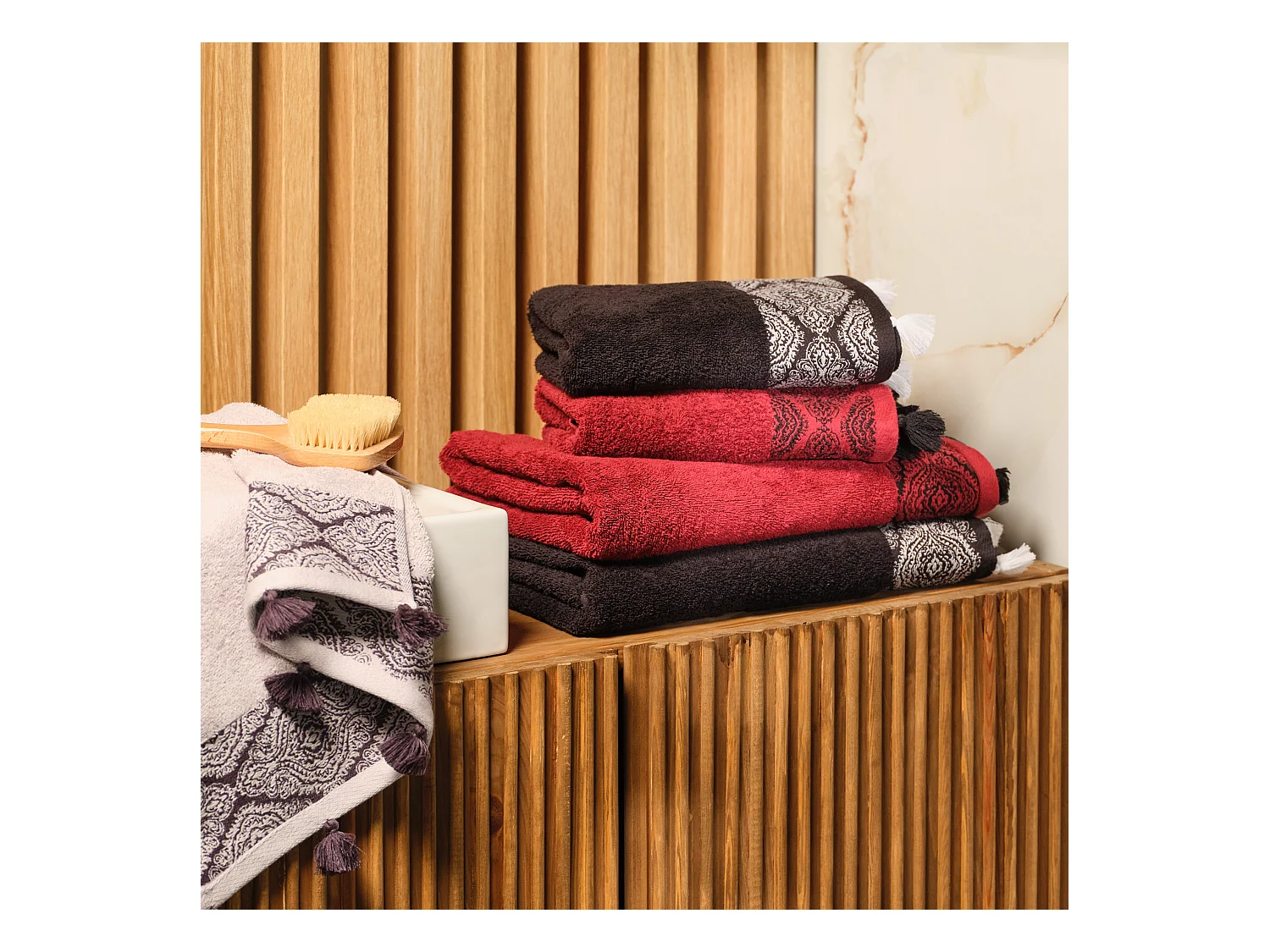 Serviette De Bain Beska Noir Moyen 50x90