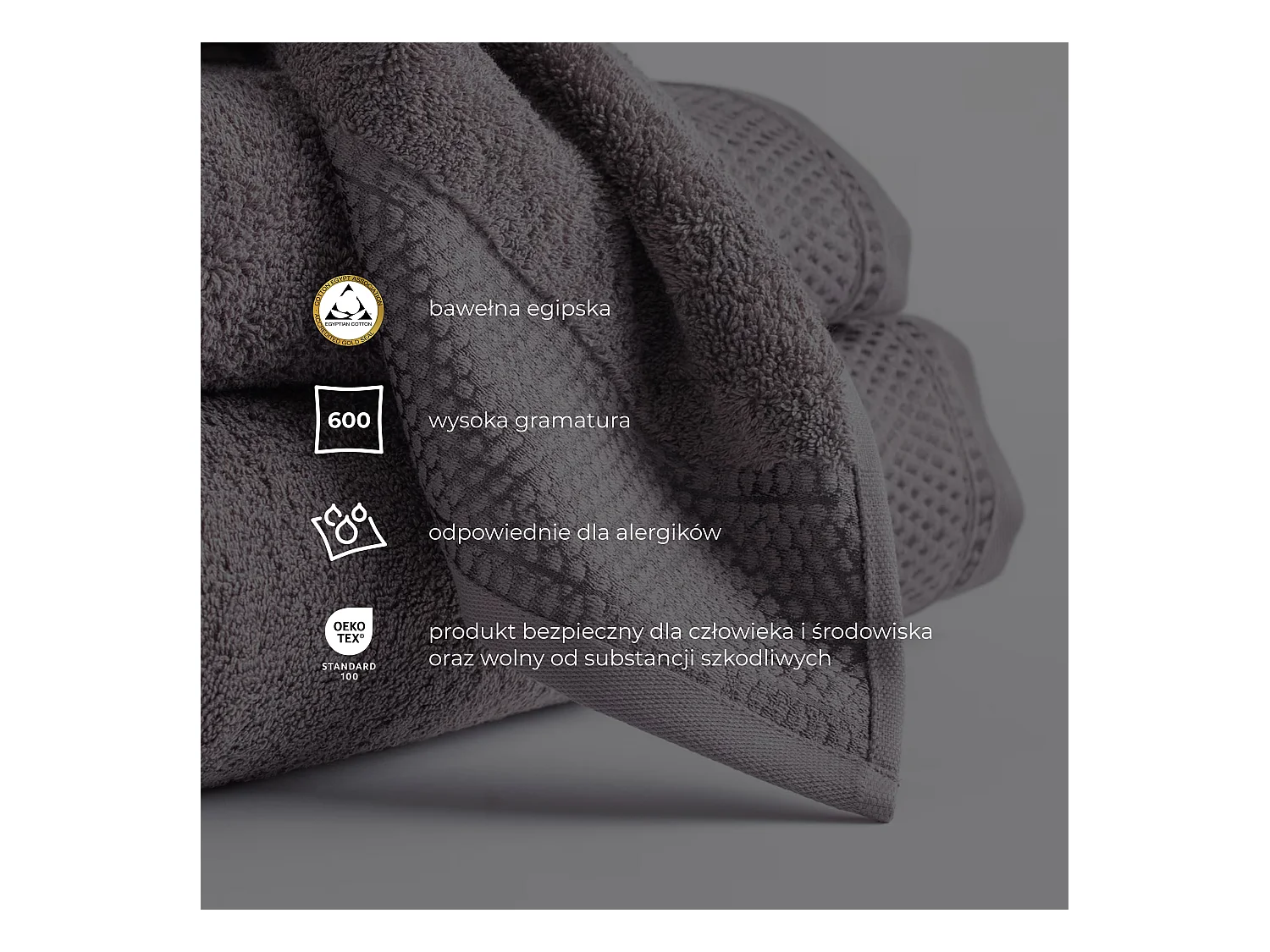 Serviette en coton égyptien Destello brun foncé 50 x 90