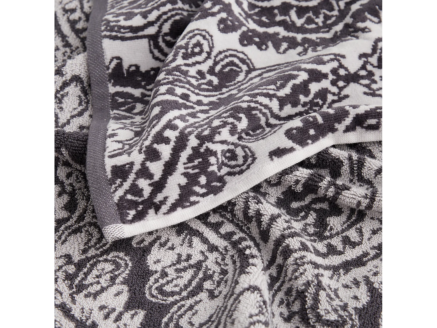 Serviette en jacquard Beskar gris moyen 50x90