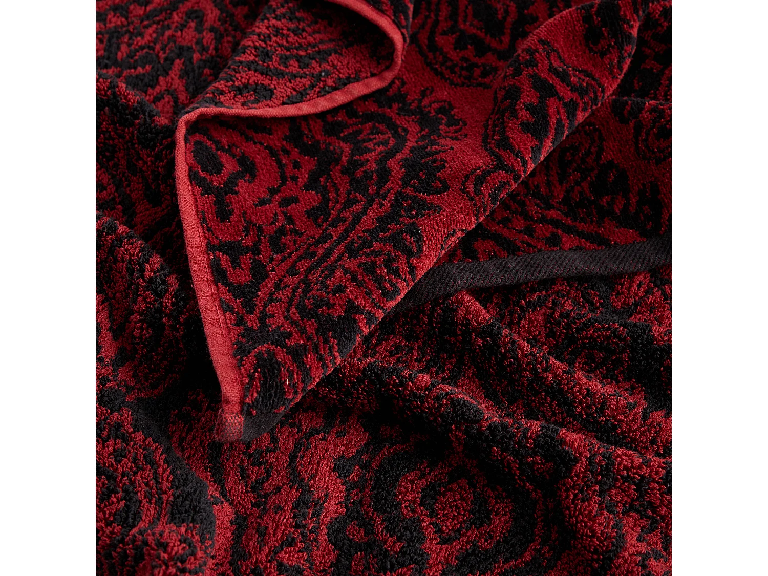 Serviette en jacquard Beskar rouge foncé 70 x 130