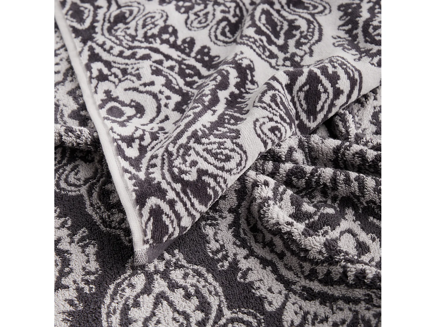 Serviette en jacquard Beskar gris moyen 70 x 130