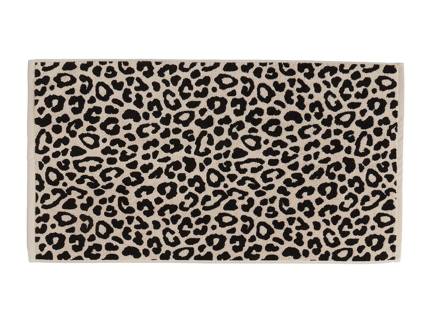 Hochwertiger Beigefarbener Baumwollteppich Panther