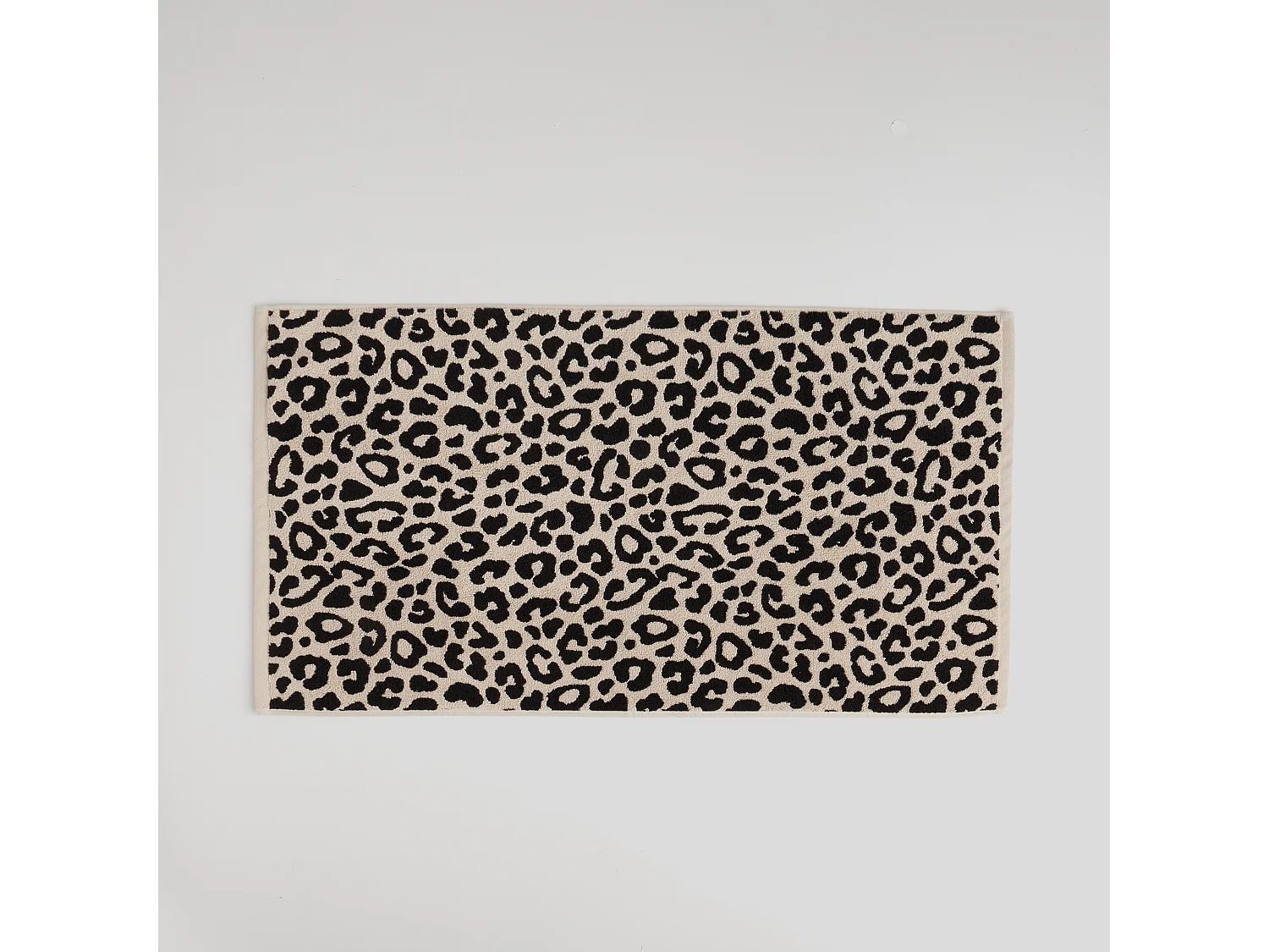 Hochwertiger Beigefarbener Baumwollteppich Panther