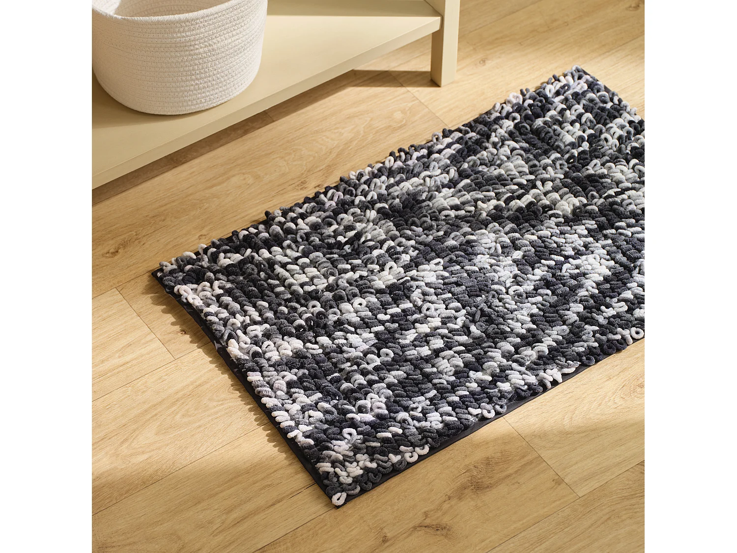 Teppich Loopso mittelschwarz 50 x 80