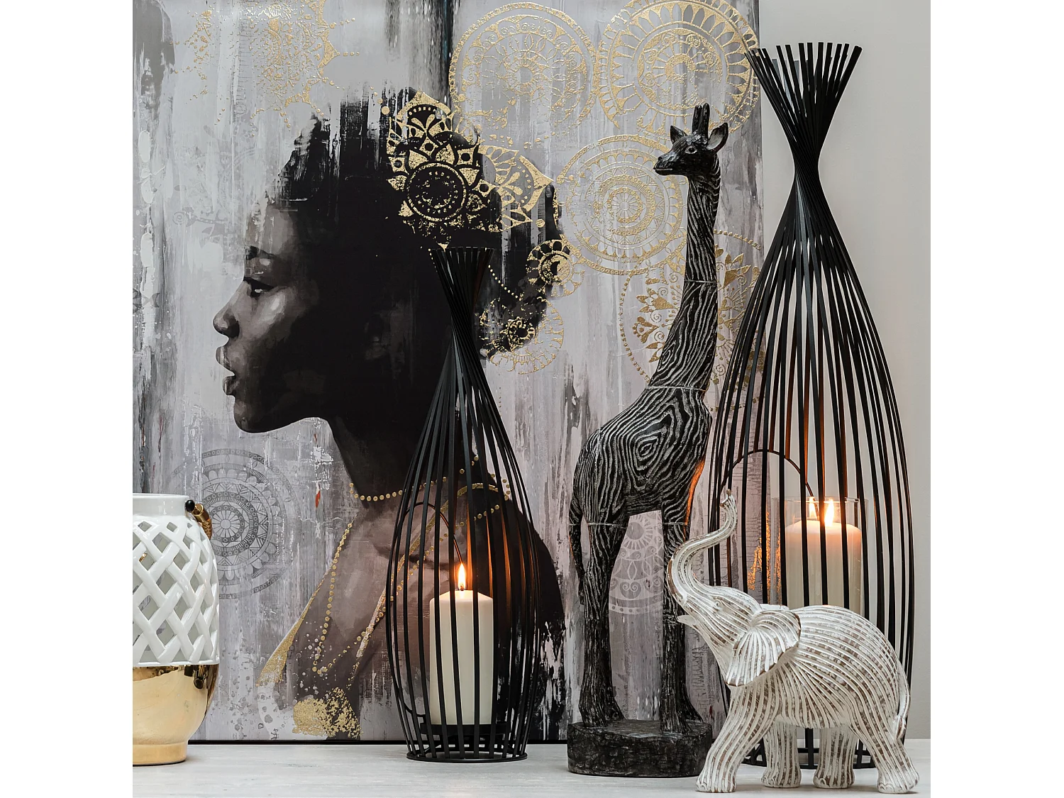 Lanterne Bundlis Noir XL 70 x 22 x 22