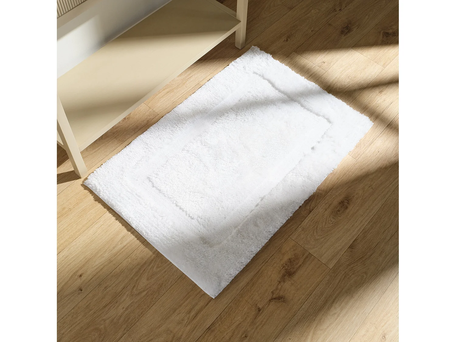 Badteppich Fluffos Mittelweiß 60 x 90