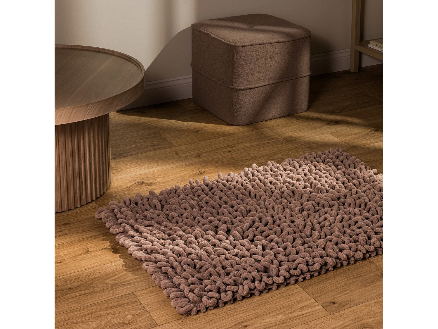 Badteppich Loopino mittleres Beige 60x90