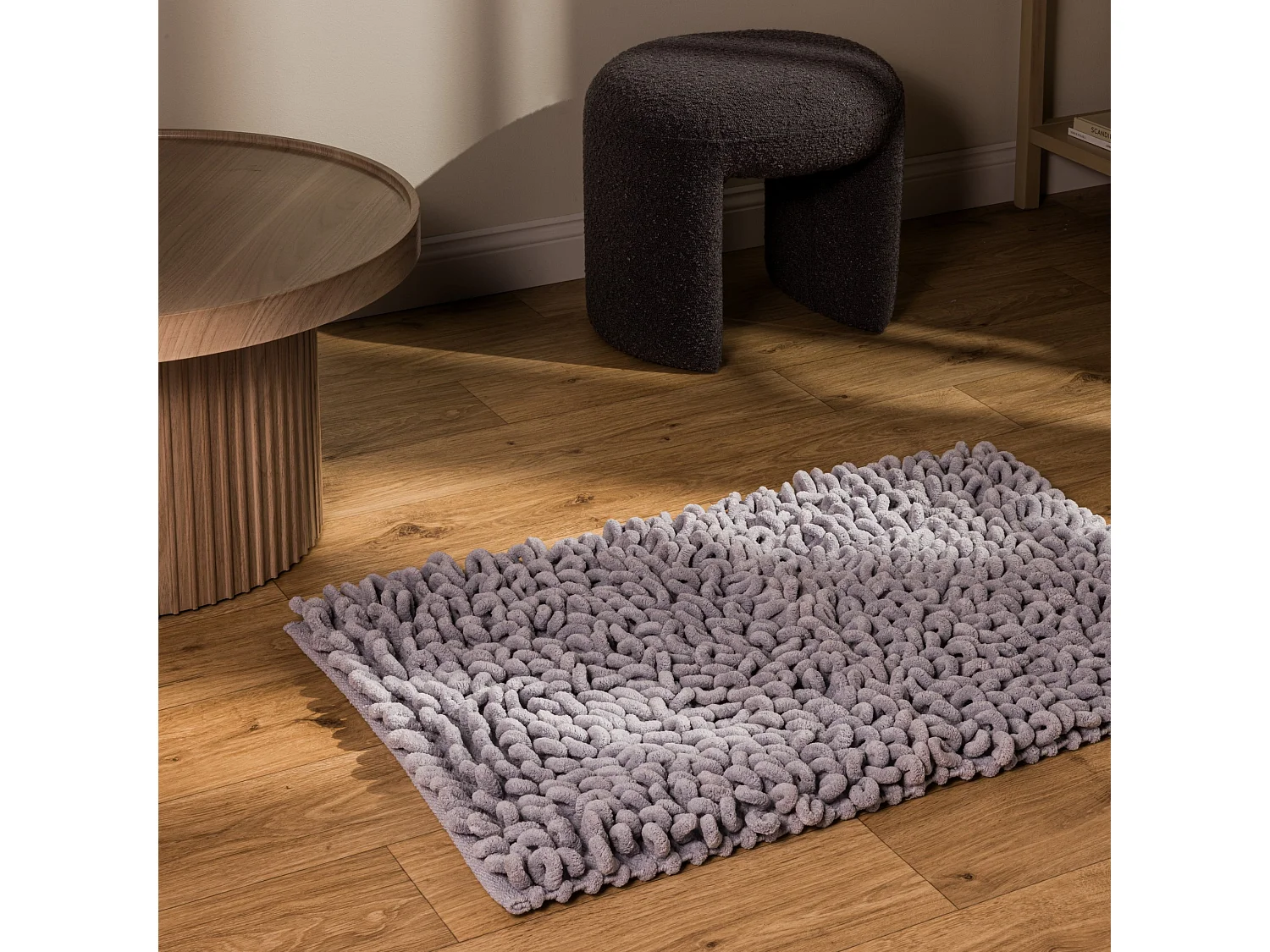 Badteppich Loopino Hellgrau 60x90 cm