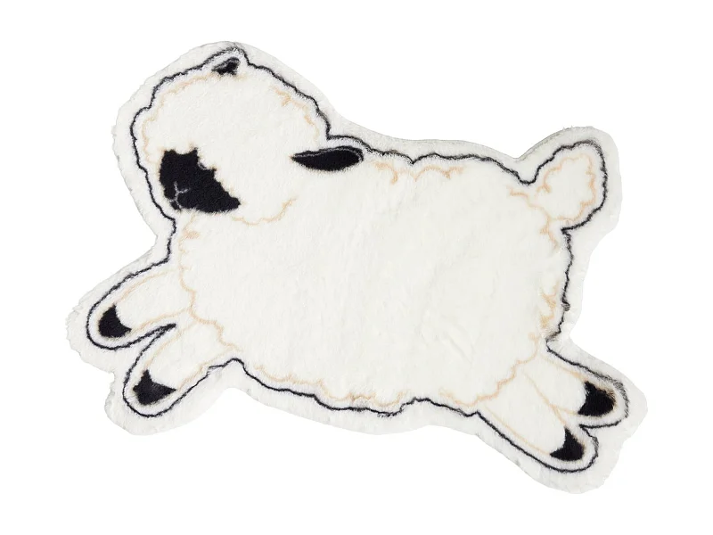 Teppich Sheepo Mittelweiß 88x61