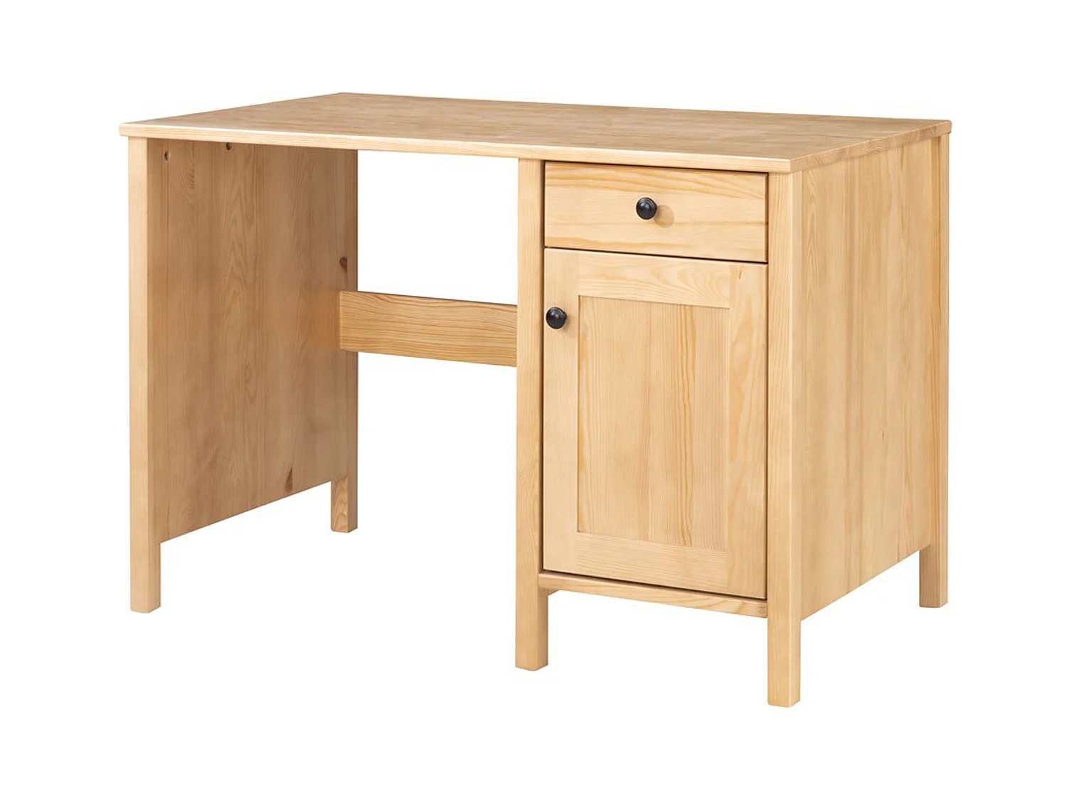 Biurko 110 cm drewniane z drzwiczkami i szufladą Prestige, kolor dębowy