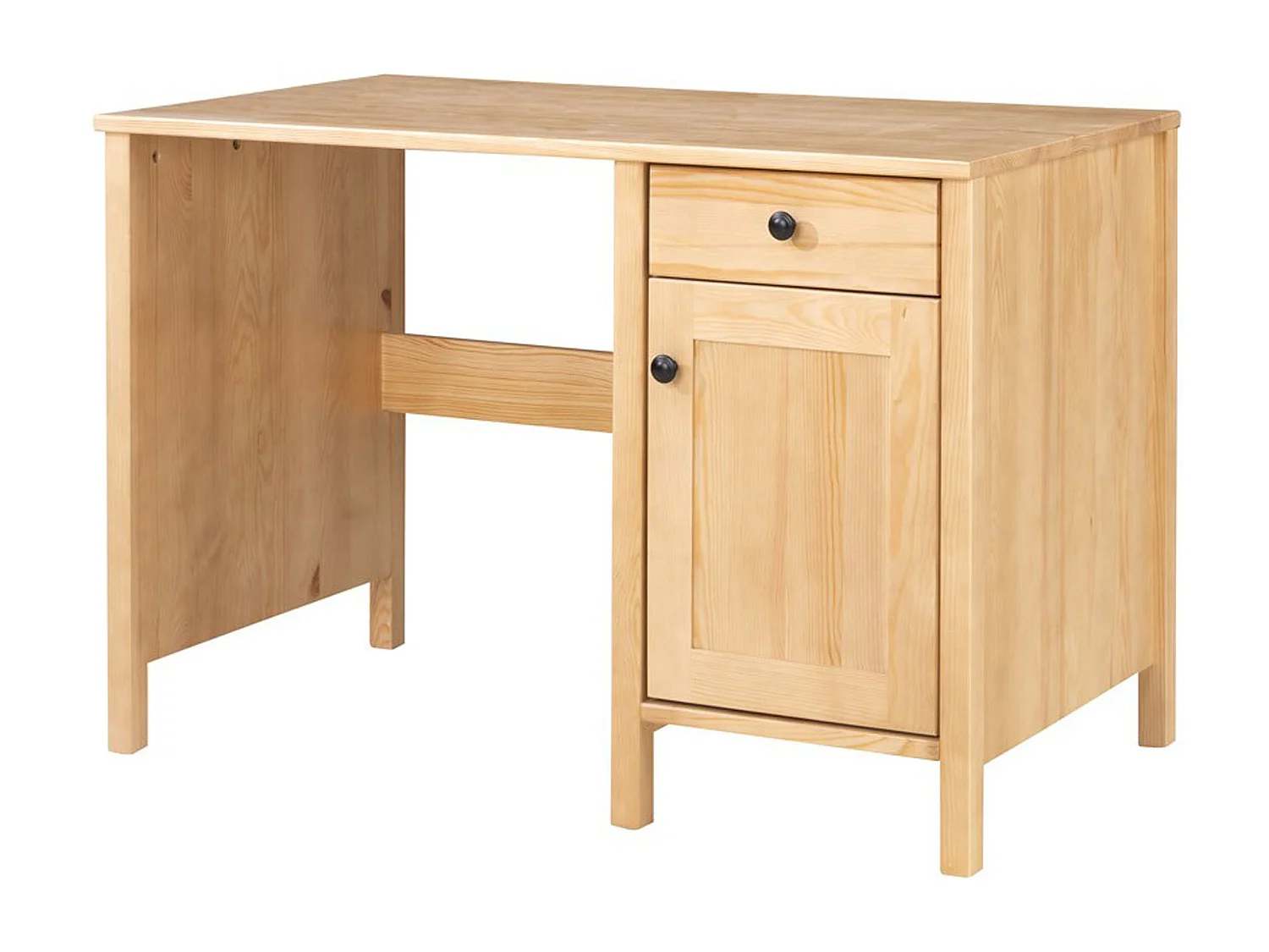 Biurko 110 cm drewniane z drzwiczkami i szufladą Prestige, kolor dębowy