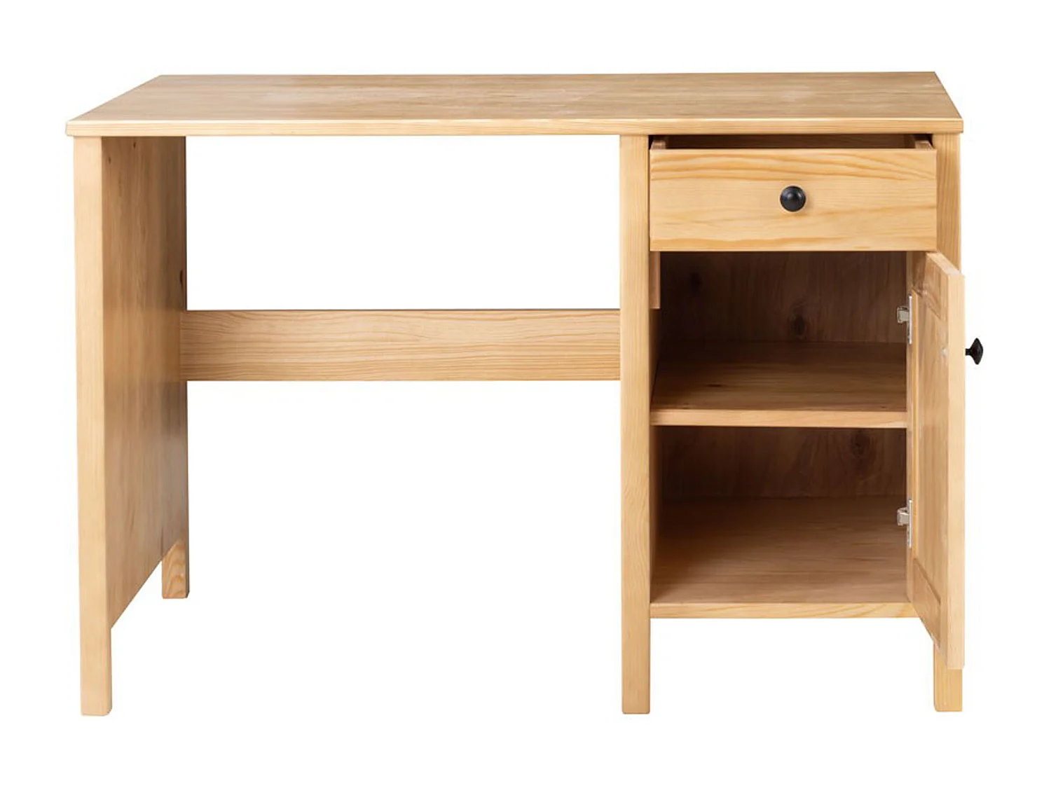 Biurko 110 cm drewniane z drzwiczkami i szufladą Prestige, kolor dębowy