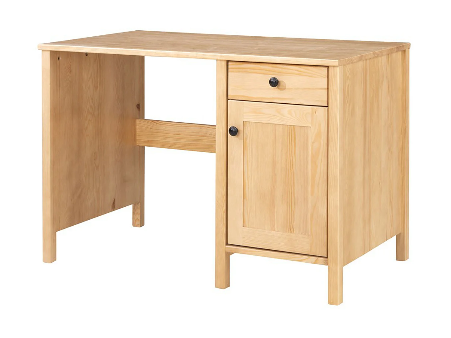 Biurko 110 cm drewniane z drzwiczkami i szufladą Prestige, kolor dębowy