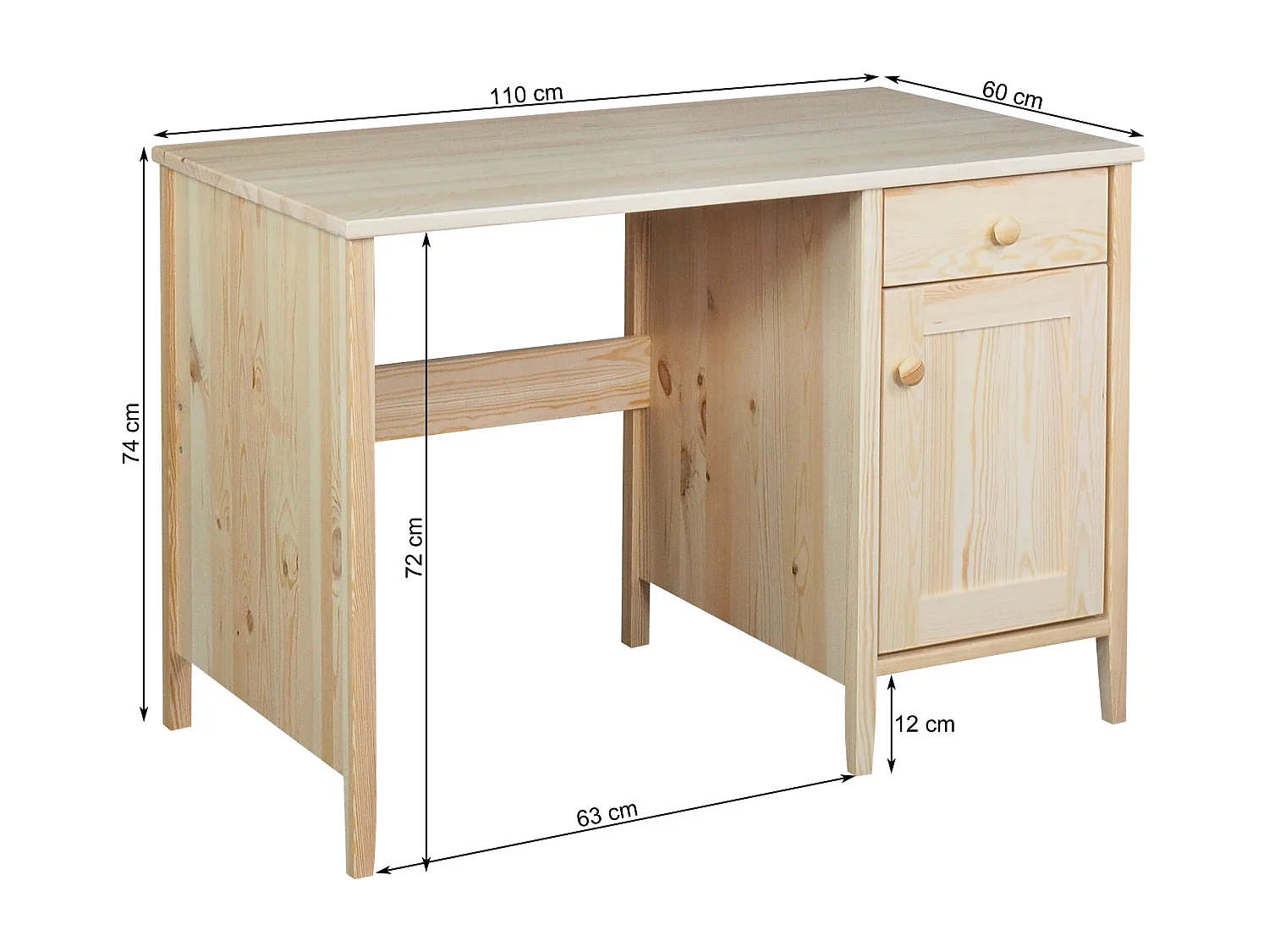 Biurko Colorado I drewniane, sosnowe