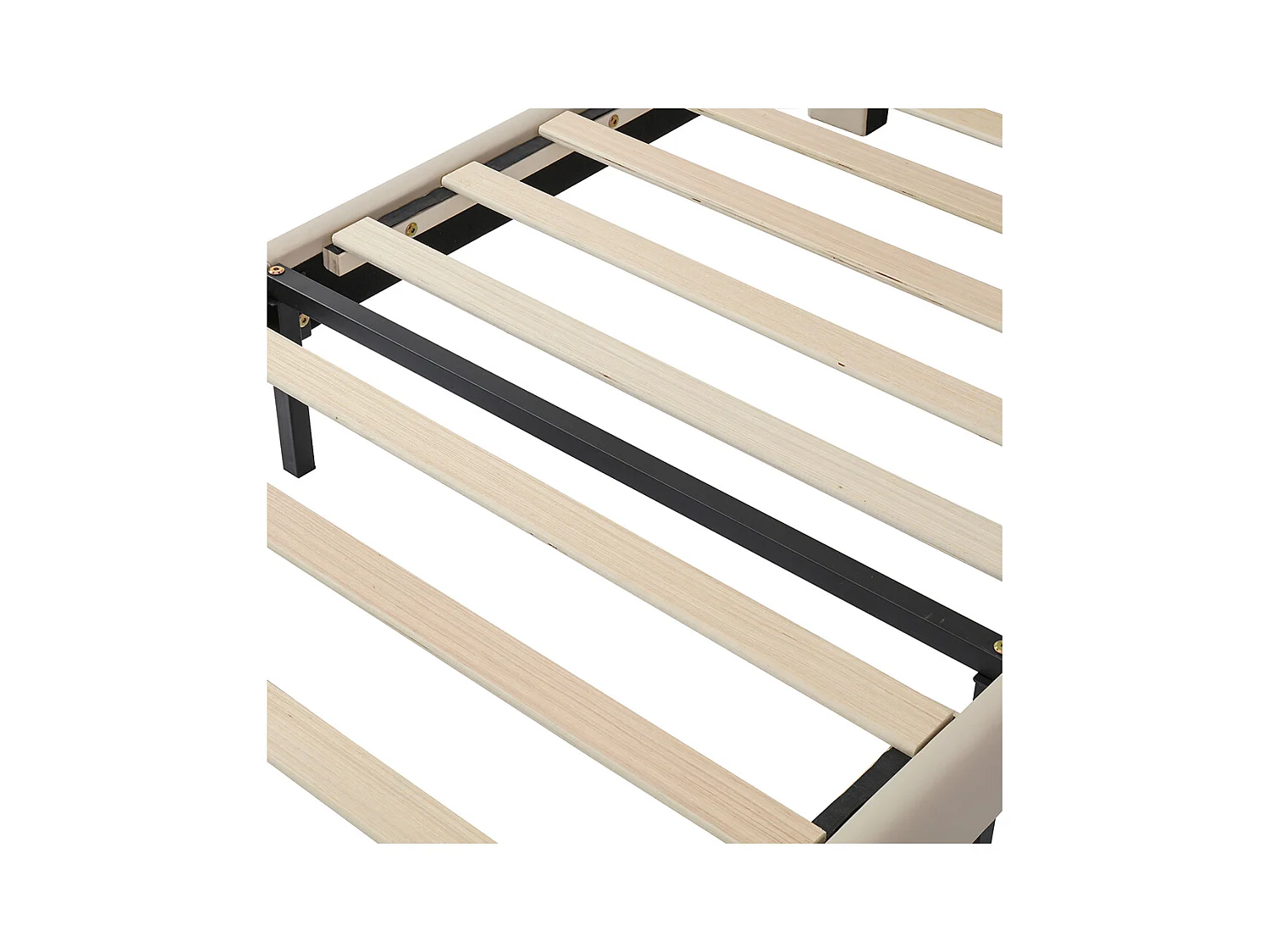 Eenpersoonsbed voor kinderen 90 x 200 cm, hoofdeinde in de vorm van een schattig dier, PU, beige