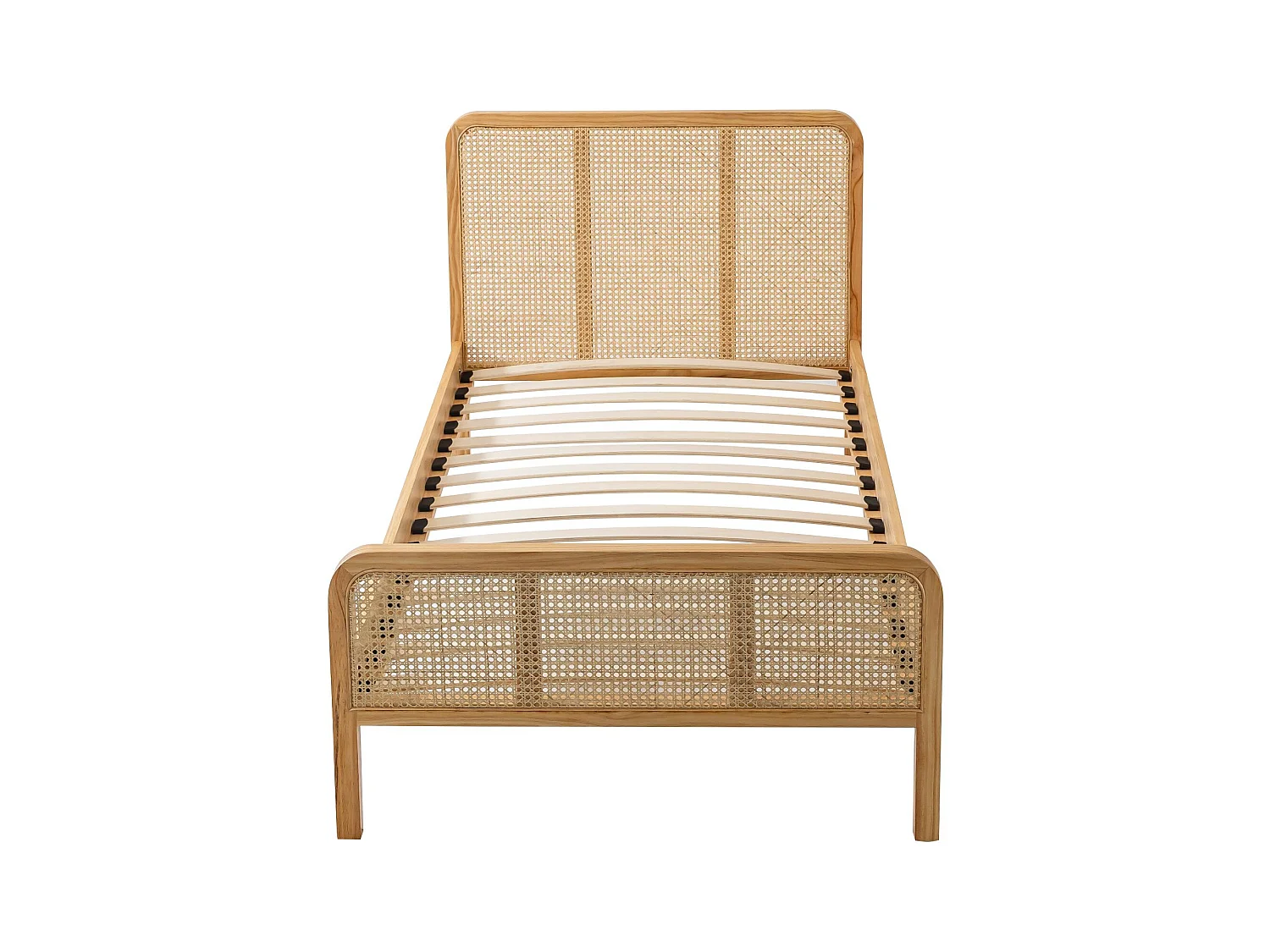 Chambre complète lit cannage enfant avec commode et chevet bois naturel ANNA 90x200 - ANNA