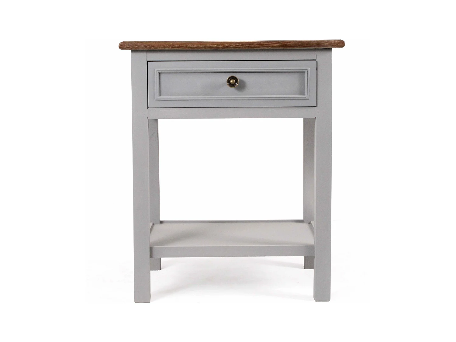 Comodino in legno di pino ed MDF “Vicenzo” con cassetto e ripiano