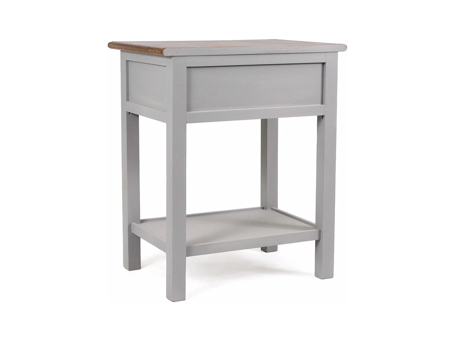 Comodino in legno di pino ed MDF “Vicenzo” con cassetto e ripiano