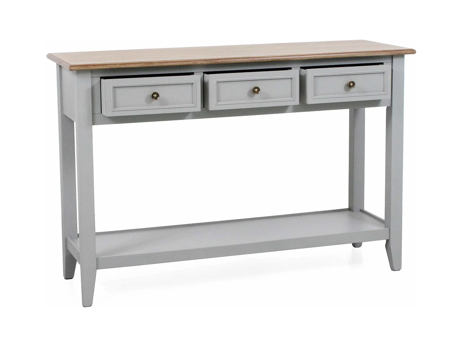 Consolle con 3 cassetti colore grigio in legno di pino “Vicenzo”
