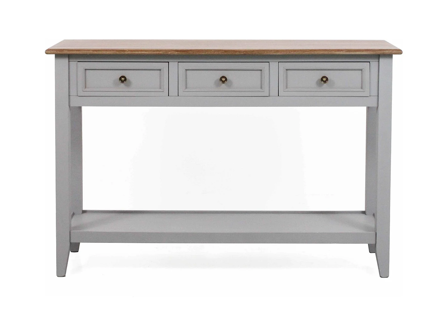 Consolle con 3 cassetti colore grigio in legno di pino “Vicenzo”