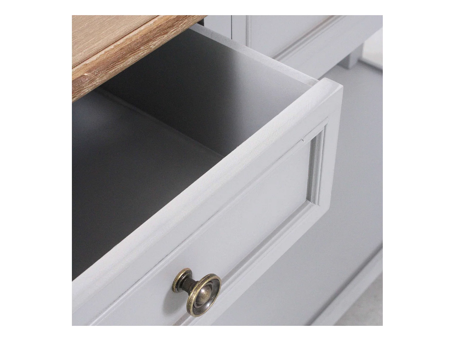 Consolle con 3 cassetti colore grigio in legno di pino “Vicenzo”