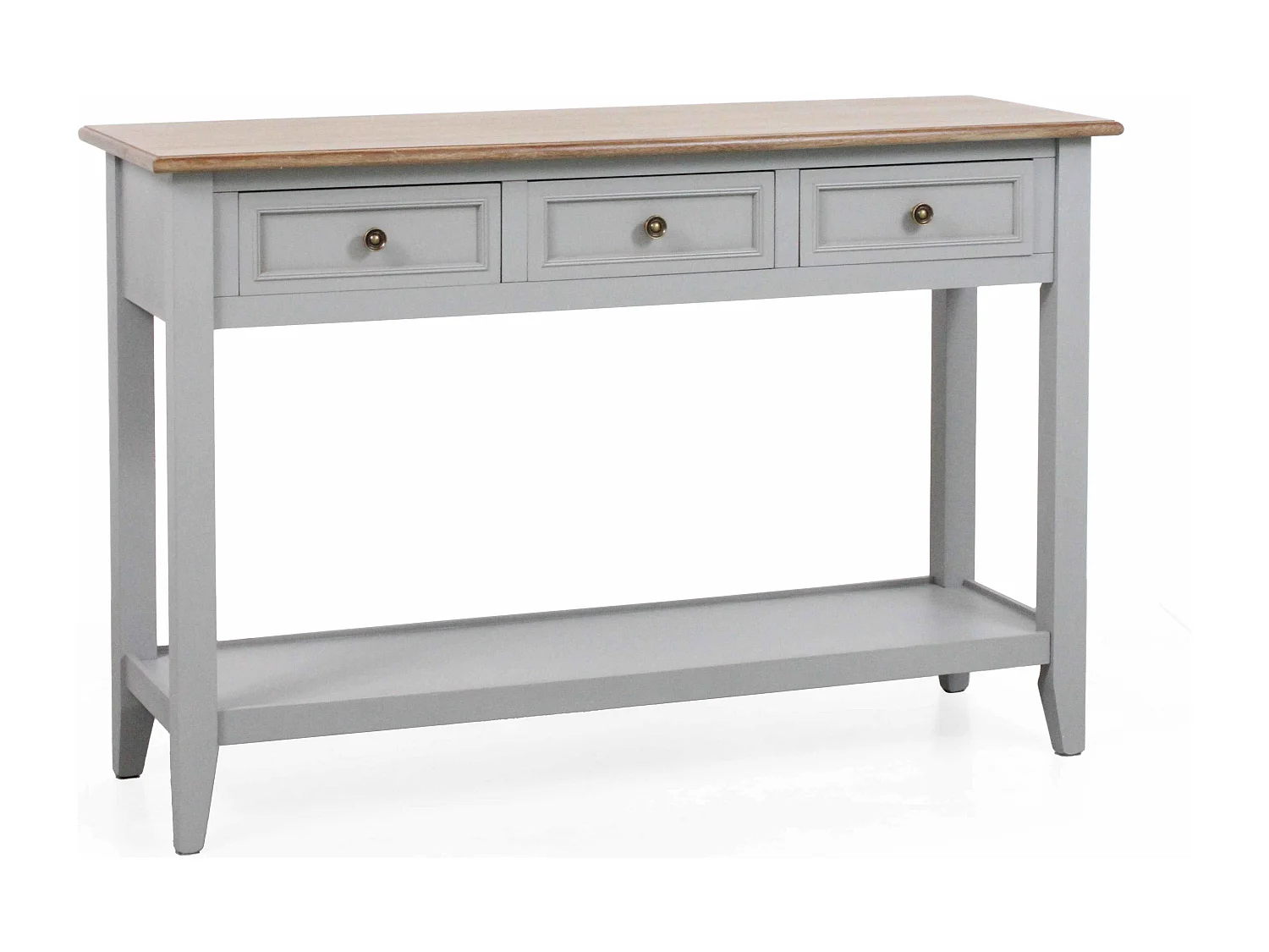 Consolle con 3 cassetti colore grigio in legno di pino “Vicenzo”