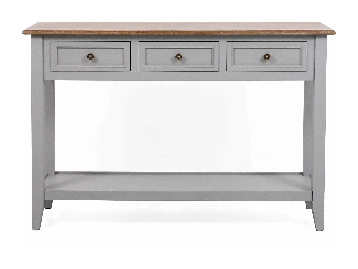 Consolle con 3 cassetti colore grigio in legno di pino “Vicenzo”