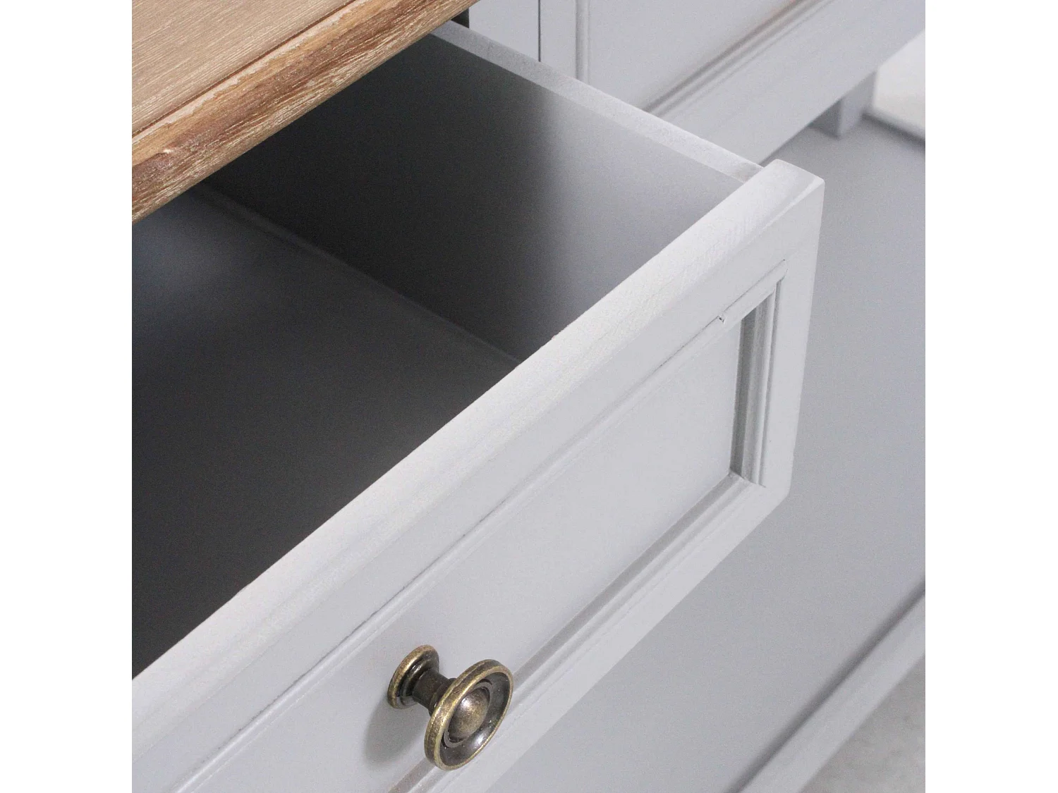 Consolle con 3 cassetti colore grigio in legno di pino “Vicenzo”