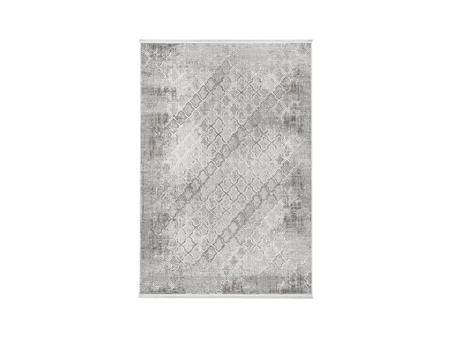 Tapis rectangulaire gris à motifs beiges et gris - VERONA