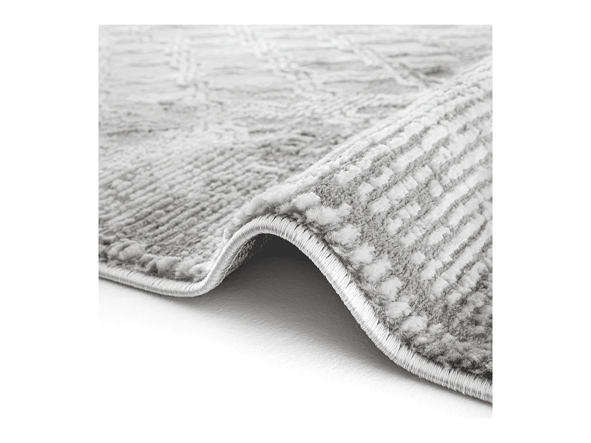 Tapis rectangulaire gris à motifs beiges et gris - VERONA