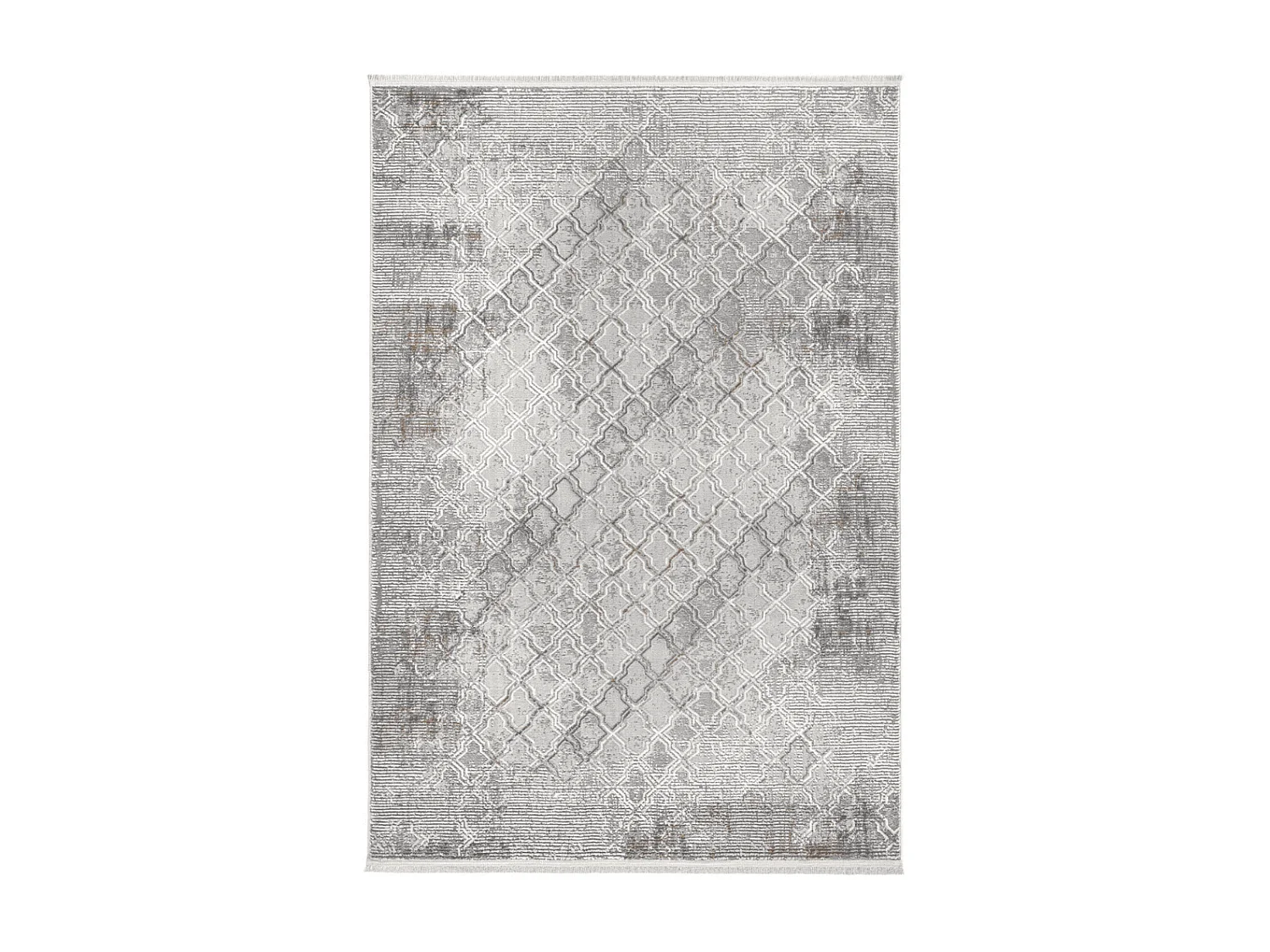 Tapis rectangulaire gris à motifs beiges et gris - VERONA