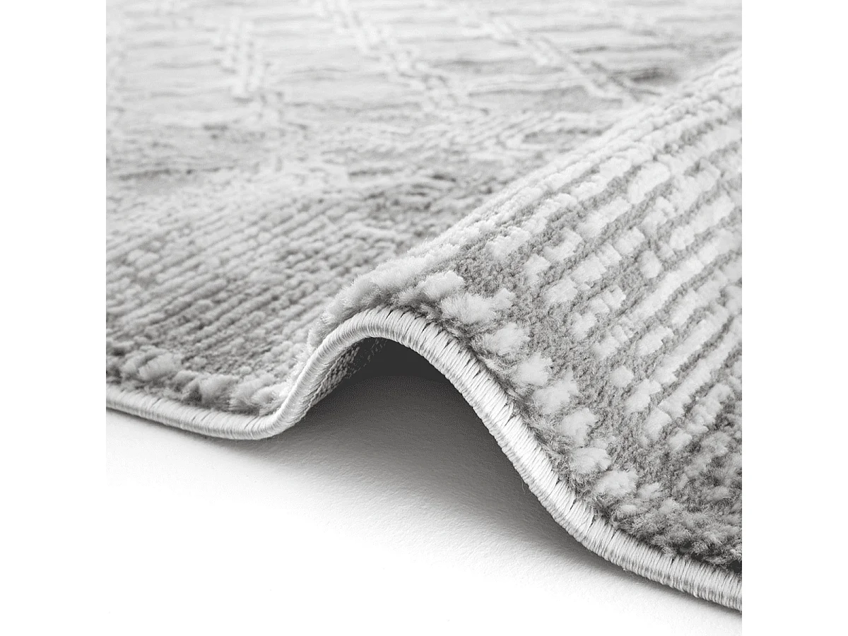 Tapis rectangulaire gris à motifs beiges et gris - VERONA