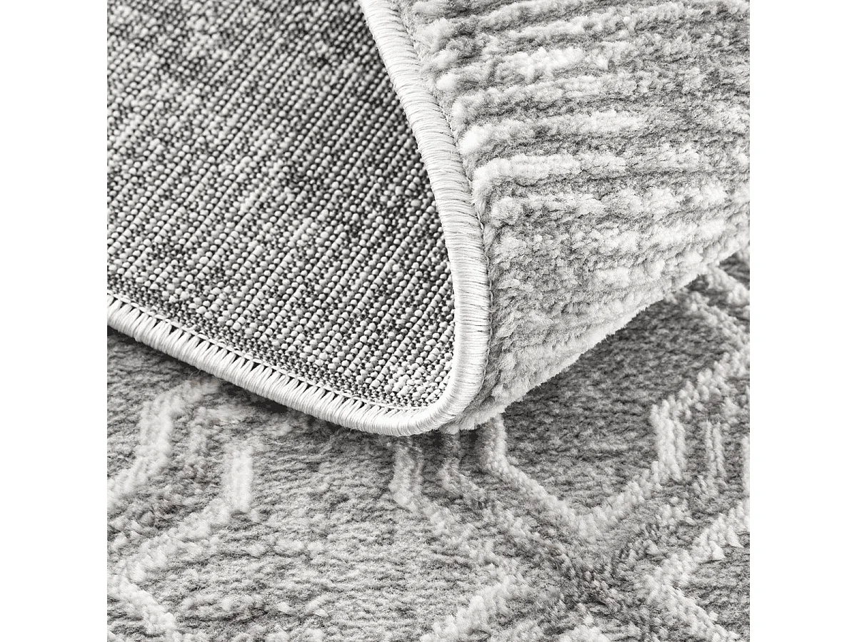 Tapis rectangulaire gris à motifs beiges et gris - VERONA