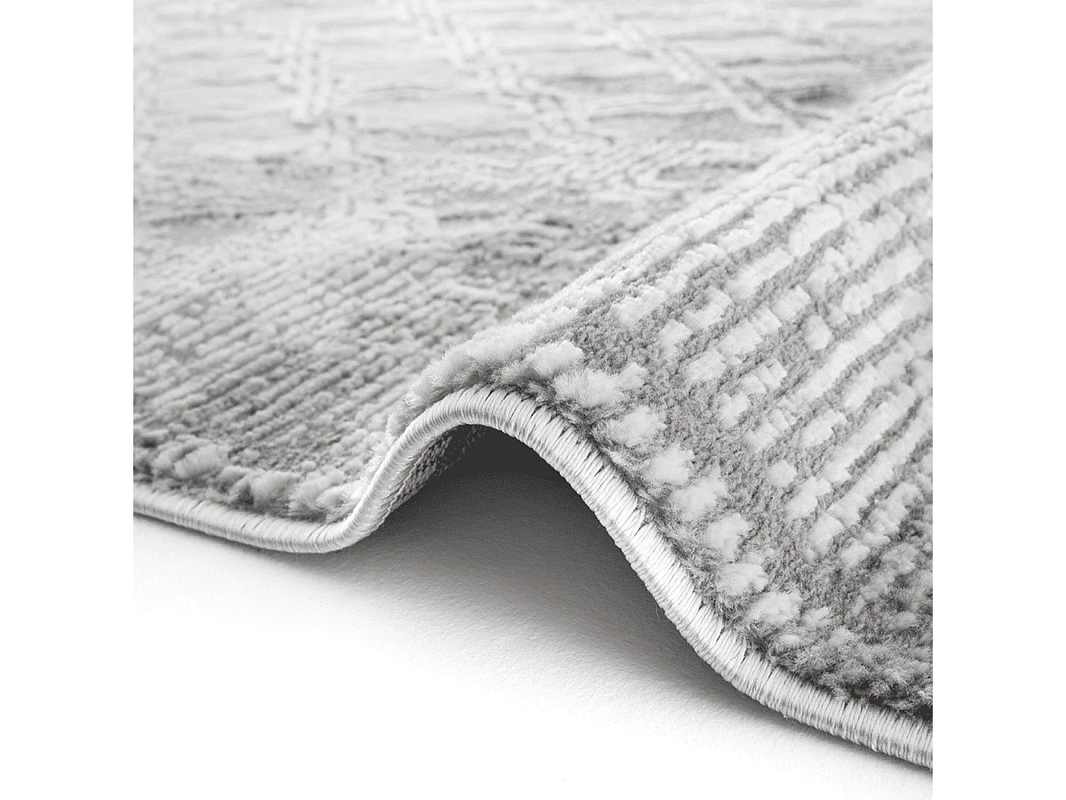 Tapis rectangulaire gris à motifs beiges et gris - VERONA