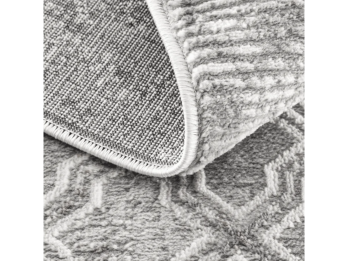 Tapis rectangulaire gris à motifs beiges et gris - VERONA