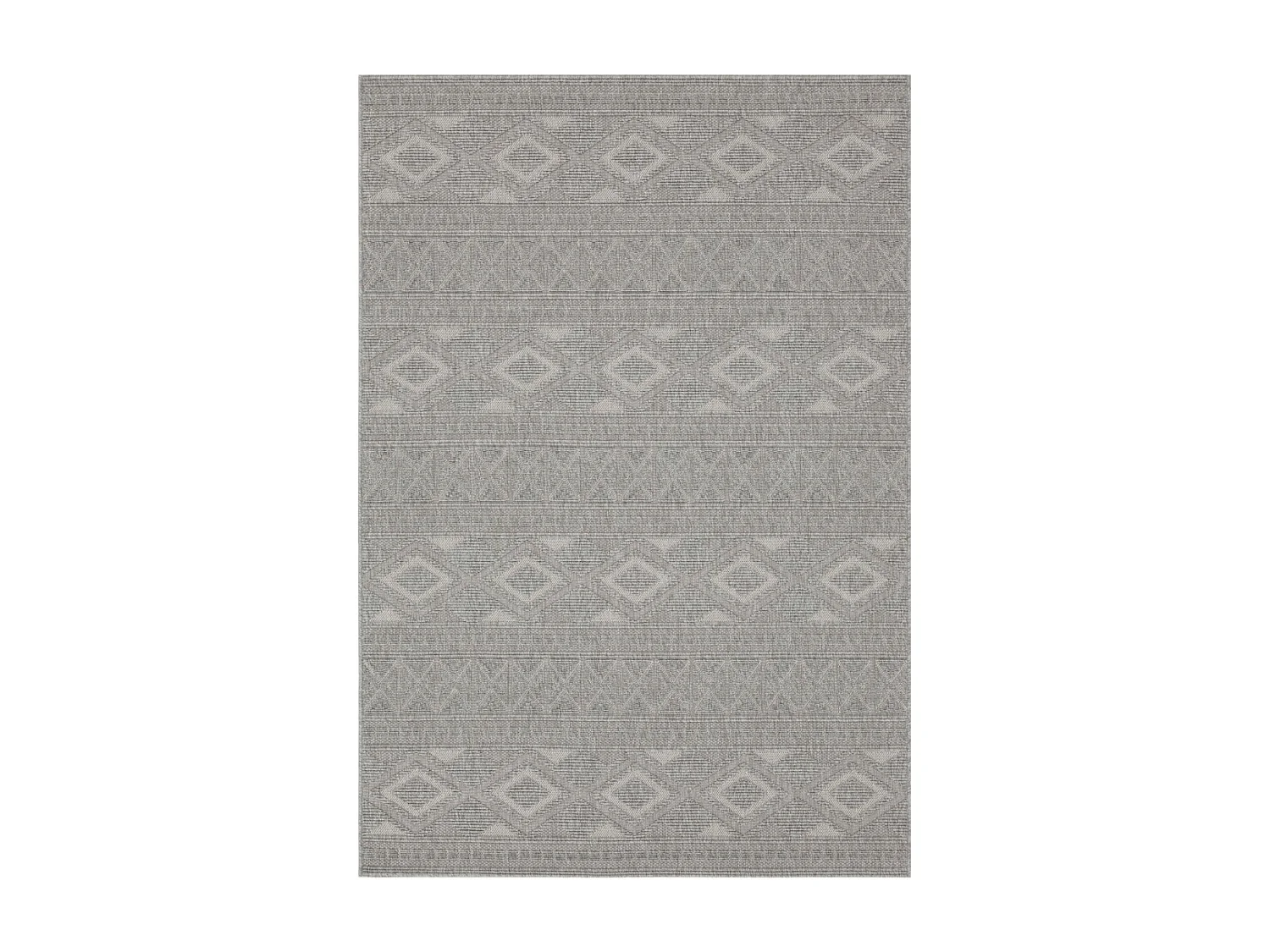 Tapis rectangulaire gris à motifs losanges gris - ASELYA