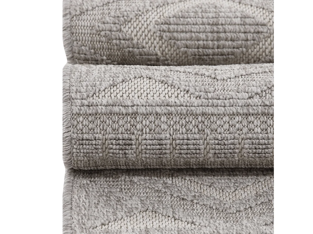 Tapis rectangulaire gris à motifs losanges gris - ASELYA