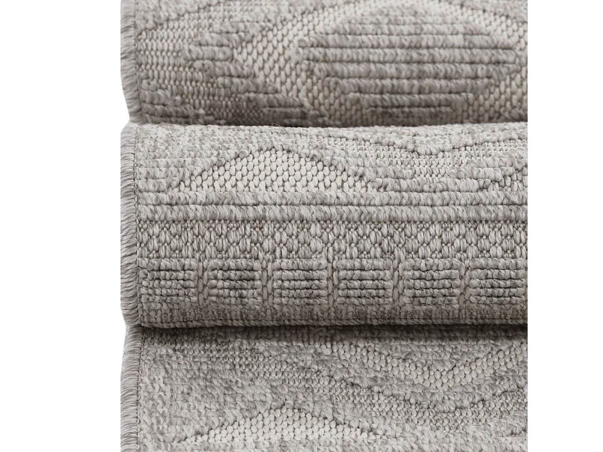 Teppich rechteckig mit grauem Rautenmuster - ASELYA