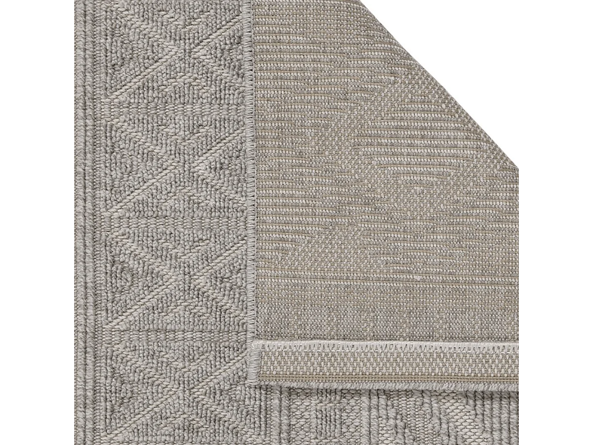 Teppich rechteckig mit grauem Rautenmuster - ASELYA