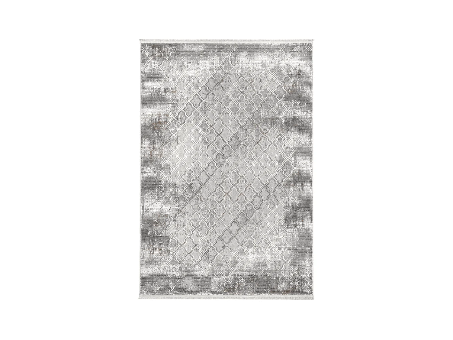 Tapis rectangulaire gris à motifs beiges et gris - VERONA