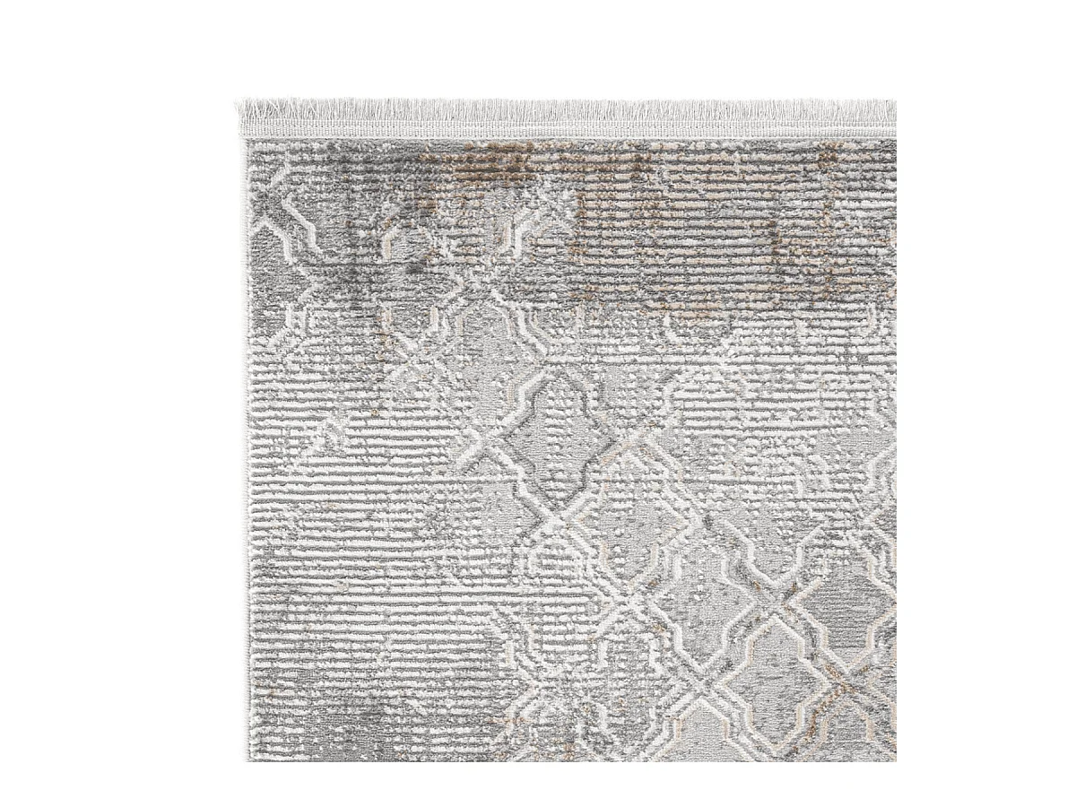 Tapis rectangulaire gris à motifs beiges et gris - VERONA