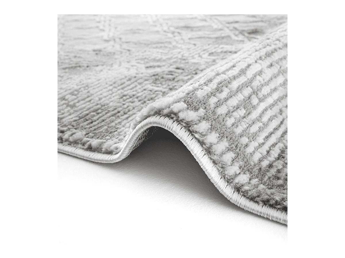 Tapis rectangulaire gris à motifs beiges et gris - VERONA