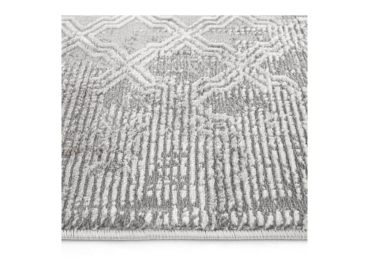 Tapis rectangulaire gris à motifs beiges et gris - VERONA