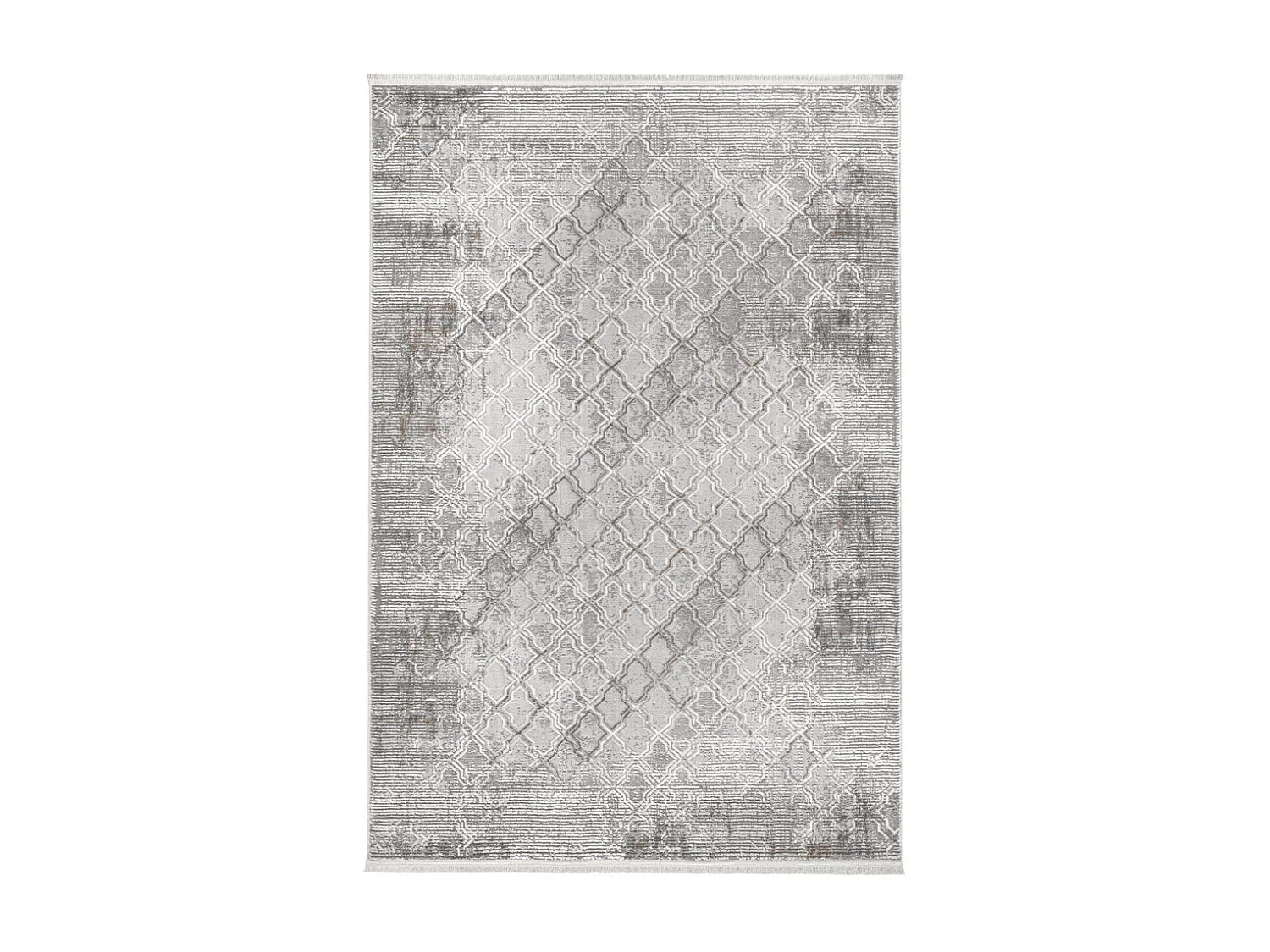 Tapis rectangulaire gris à motifs beiges et gris - VERONA
